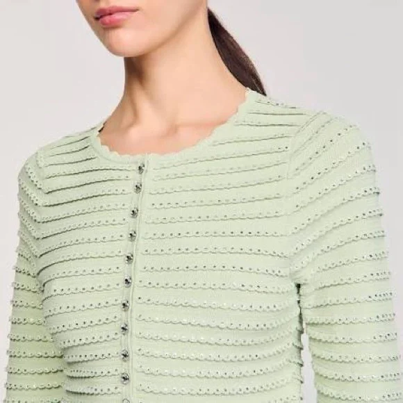 Sandro Vert Amande Cardigan - Picture 1 of 7